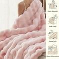 thumbnail image 3 of GHOUSE Soft Fluffy Faux Fur Throw Blankets Pink Fuzzy Blanket for Couch Bed 90x108 Inches, 3 of 7