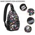 thumbnail image 4 of Yellow Floral Sunflower Pattern Sling Backpack, Boho Country Crossbody Shoulder Bag with Wildflower Bloom and Rustic Summer Design Daypack, 4 of 6