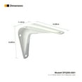 thumbnail image 2 of Dynaforge 20 Pack White 5x4 in. Heavy Duty Dual Rib Floating Shelf Bracket L Shape 120 lbs. Load Capacity, 2 of 6