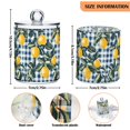 thumbnail image 5 of Yayeee 2 Pack Qtip Holder Bathroom Cotton Swab Canister with Lid Clear Dispenser Set, Retro Beige Lemon, 5 of 6