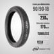 thumbnail image 2 of Set Llantas Wanda P822 90/90-18 Tubeless 57R negro M, 2 of 4