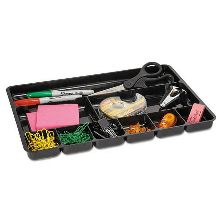 Regeneration Nine-Section Drawer Organizer, 14 x 9.13 x 1.13, Plastic, Black Regeneration Nine-Section Drawer Organizer, 14 x 9.13 x 1.13, Plastic, Black