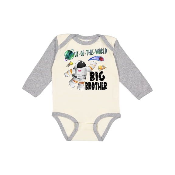 Inktastic Out of this World Big Brother Astronaut in Space Boys Long Sleeve Baby Bodysuit