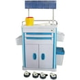 thumbnail image 3 of EQCOTWEA Mobile Emergency Crash Cart Mobile Medication Cart Anesthesia Trolley with Dirt Bucket and Plastic Basket for Hospital, 3 of 7