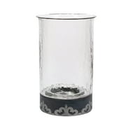 Gerson Gray-washed metal-inlay candleholder