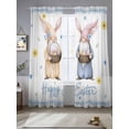 thumbnail image 2 of Happy Easter Sheer Curtains 84 Inch Length 2 Panels for Living Room, Watercolor Floral Gnomes Eggs Basket Spring Voile Kitchen Curtain Set, Luxury Privacy Drapes Window Treatment for Bedroom, 2 of 7