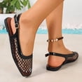 thumbnail image 4 of Lenago Mesh Ballet Flats for Women Adjustable Strap Mary Jane Flats Casual Office Shoes Trendy Summer Fashion Dressy Ballerina Flat Shoes for Dressy Black Size-5.5, 4 of 9