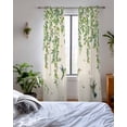 thumbnail image 3 of Spring Botanical Sheer Curtains 63 Inch Length 2 Panels Set for Living Room/Bedroom, Watercolor Leaves Flowers Birds Beige Kitchen Curtains Grommet Semi-Sheer Curtains Window Treatments 42"x63"x2, 3 of 7