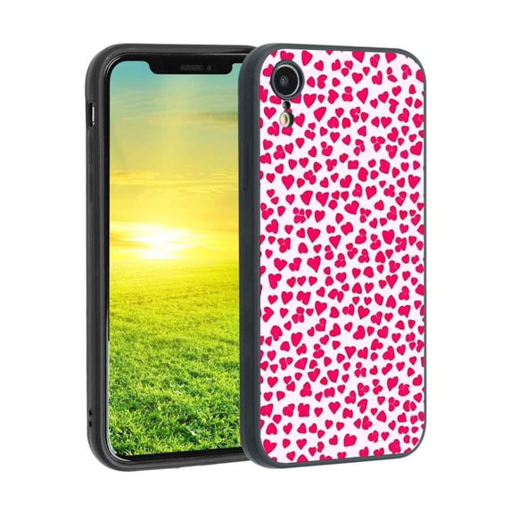 Compatible with iPhone XR Phone Case, Hearts-197 Case Silicone Protective for Teen Girl Boy Case for iPhone XR