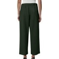 thumbnail image 7 of Lumtrix Linen Pants Women Petite Straight Leg Summer Beach Cotton Linen Wide Leg Lounge Pants High Waisted Casual Plus Size Trousers Dark Green 3XL, 7 of 7