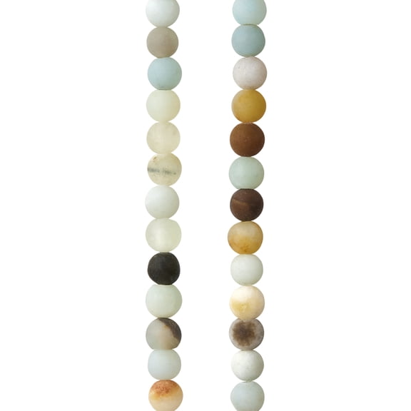 12 Pack: Multicolor Matte Amazonite Round Beads by Bead Landing