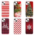 thumbnail image 1 of Funda transparente con diseño de árbol de Navidad rojo para iPhone 14, 13, 12, 11 Pro Max, mini, XS, XR, X, 8, 7, 6S, 6 Plus, 1 of 3