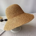 thumbnail image 6 of CoCopeanut Summer Autumn Hats for Women Retro Flat Drooping Hat Brim Hand-made Straw Hat Ladies Outdoor Sun Protection Beach Straw Hat, 6 of 6