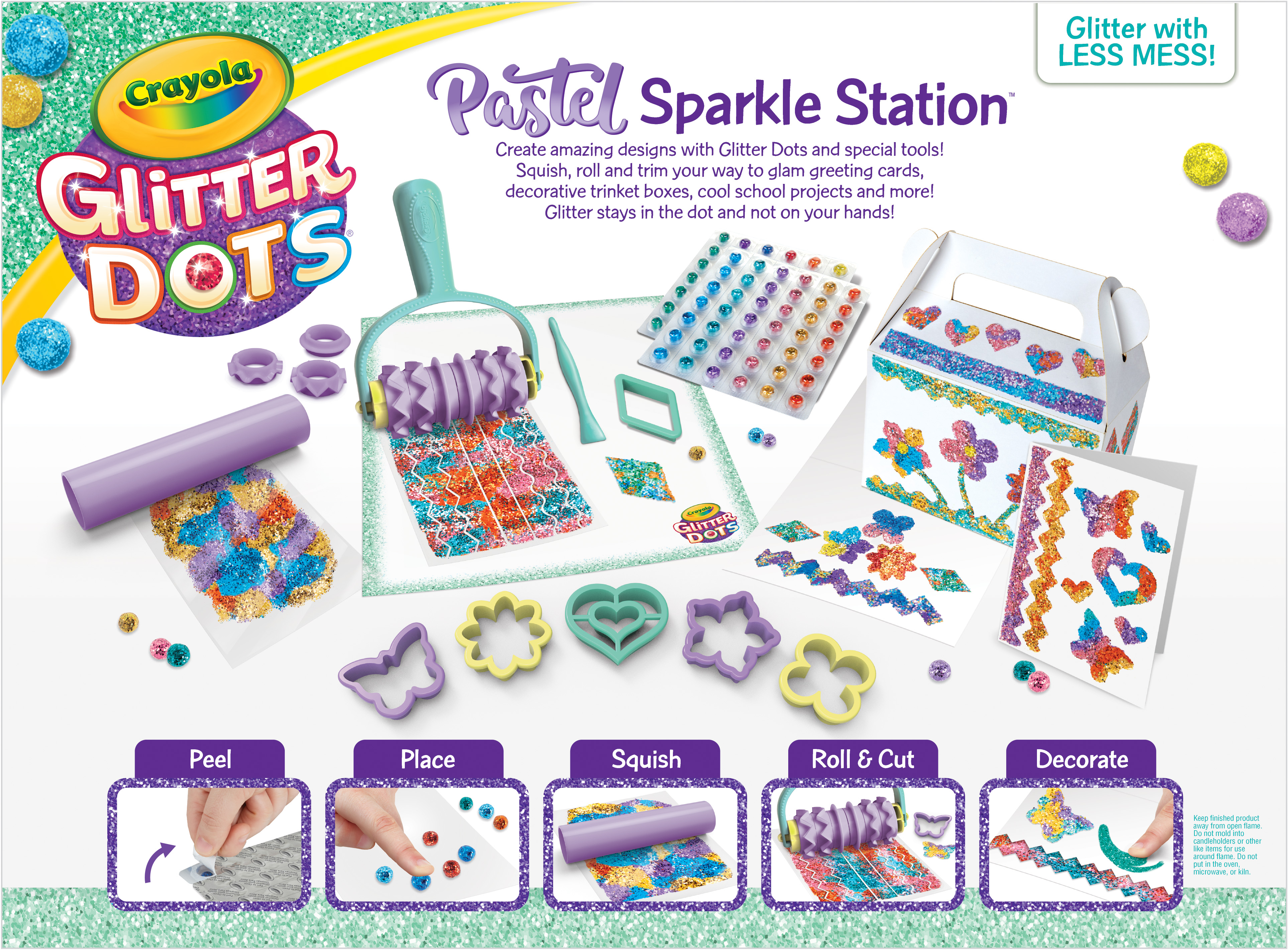 Crayola Glitter Dots Sparkle Station 100 Pieces Craft Set, Child, Ages 3+ Unisex - image 2 of 8