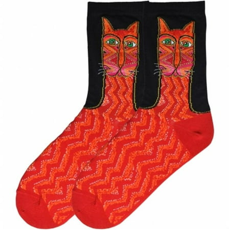 Beauty Queen Laurel Burch Socks Tribal Zig Zag  Cat  