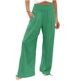 thumbnail image 2 of Delayuji Womens High Waist Wide Leg Pants Elastic Waist Loose Comfortable Pants With Pockets, 2 of 7
