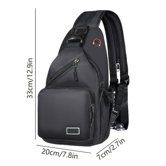 Women's Adjustable Crossbody Chest Shoulder Bag 7.8x12.9in Multi-Pocket Canvas Purse for Hiking Travel Daily Use (0.61lb) - Convertible Hands-Free Gift