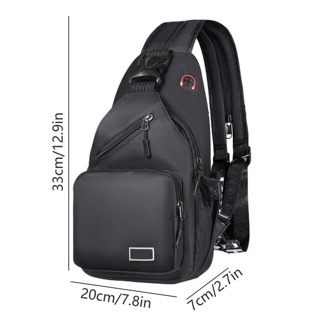 yulier Sac à Bandoulière Sac à Dos pour Hommes Femmes, Sac à Bandoulière Convertible Sac de Poitrine avec Multiples Poches et Sangle Réglable pour Sac de Jour Voyage Randonnée