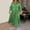 Green, variant on Women's Fall Maxi Dress Casual Long Sleeve Button Down Lapel V Neck Loose Summer Tiered Babydoll Shirt Dresses
