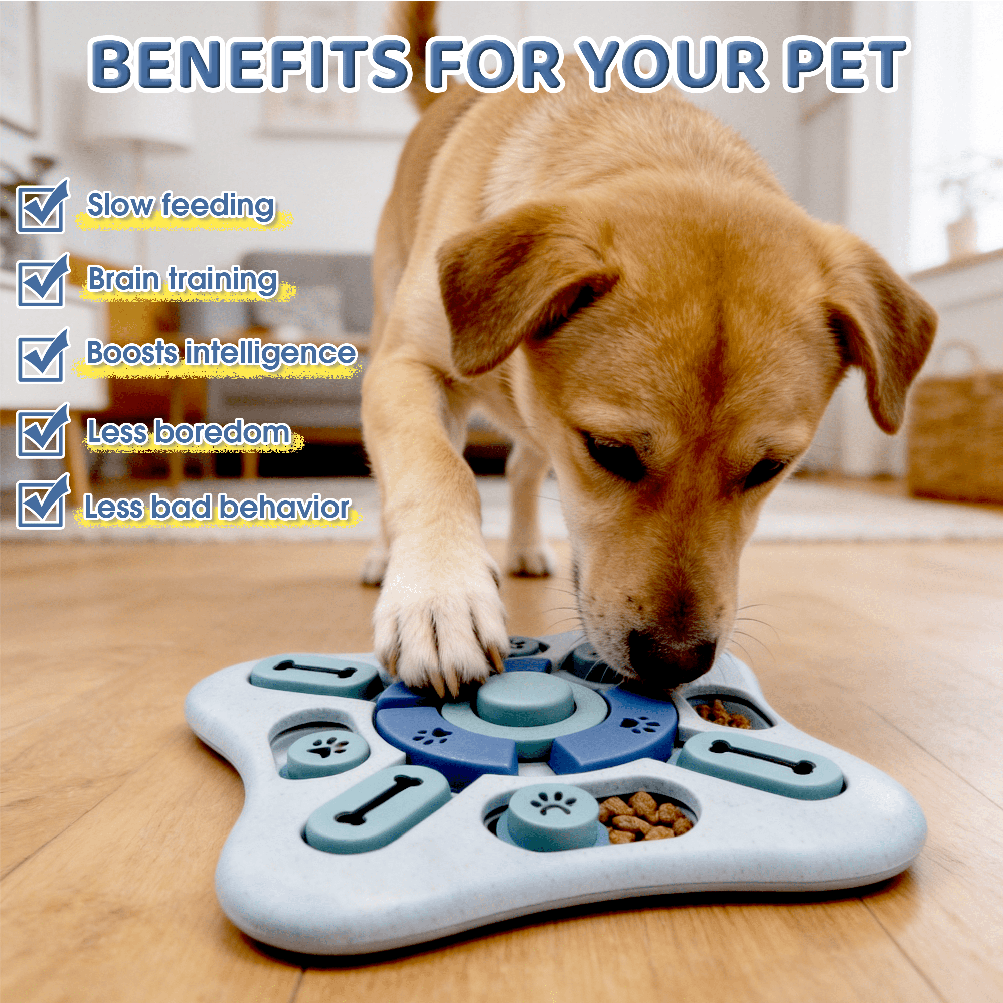 GARITIN Dog Puzzle Toys, Interactive Treat Dispensing Toy for IQ Training and Brain Stimulation, Mentally Stimulating Enrichment Puzzle Gift for Puppies, Dogs, Cats