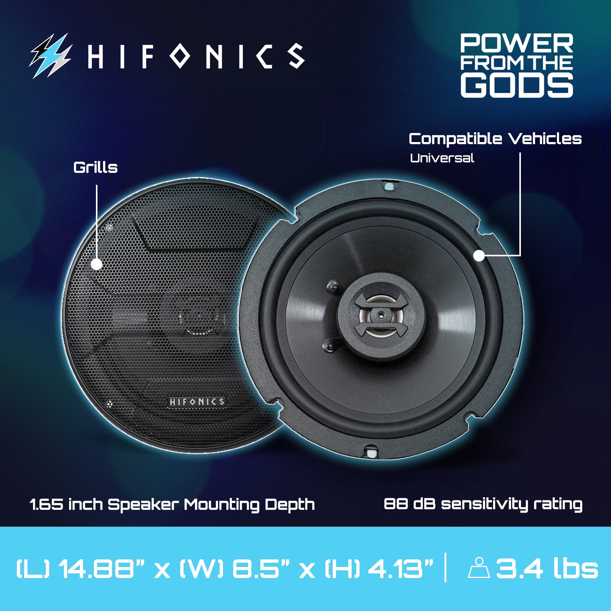 Hifonics Zeus ZS65CXS 6.5 Inch Car Mid Range Audio 3 Way 300W