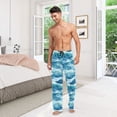 thumbnail image 6 of FORMRS Mens Pajama Pants with Pockets Soft Cotton Sleepwear Lounge Bottoms, Sizes S-2XL, Green Watercolor Ocean Waves, 6 of 7