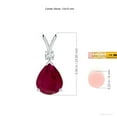 thumbnail image 4 of Angara Natural 5 ct Ruby Necklace in Platinum for Women (Size-12x10mm) - July Birthstone Jewelry | Ruby Teardrop Pendant Necklace, 4 of 9