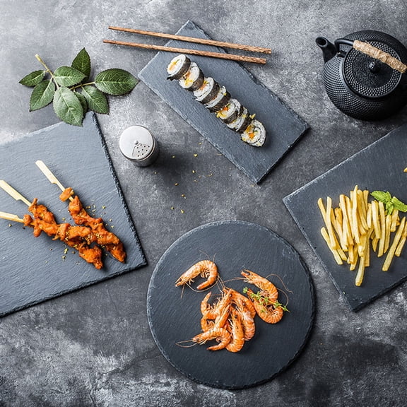 OULII 3-Piece Stone Steak Plates Buffet Trays for Food Display, Housewarming , and Restaurant Use