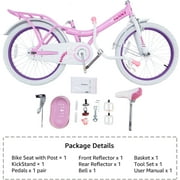 RoyalBaby Bunny 20 inch Girl's Bicycle Kids Bike for Girls Childrens Bicycle Pink