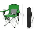 thumbnail image 2 of Gianna Foldable Camping Chairs, Outdoor Chair Camping Recliner with Support Mesh Backrest, Camping Recliner Lawn Chair with Cup Holder, Storage Pocket, Carrying Bag, Green, 2 of 4