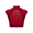 thumbnail image 6 of CHICTRY Kids Girls 2pcs Dance Outfit Racer Back Crop Top with Shorts Clothing Sets for Sport Burgundy 12, 6 of 7