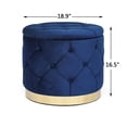 thumbnail image 4 of Joveco Velvet Storage Ottoman Footrest Stool 18.9"D Blue, 4 of 5
