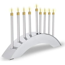 Aviv Judaica Electric Silver Arch Menorah Low Voltage Minorah The Arch Electronic Chanukkiah Designed by Yair Emanuel Electronic Hanukkah Menurah