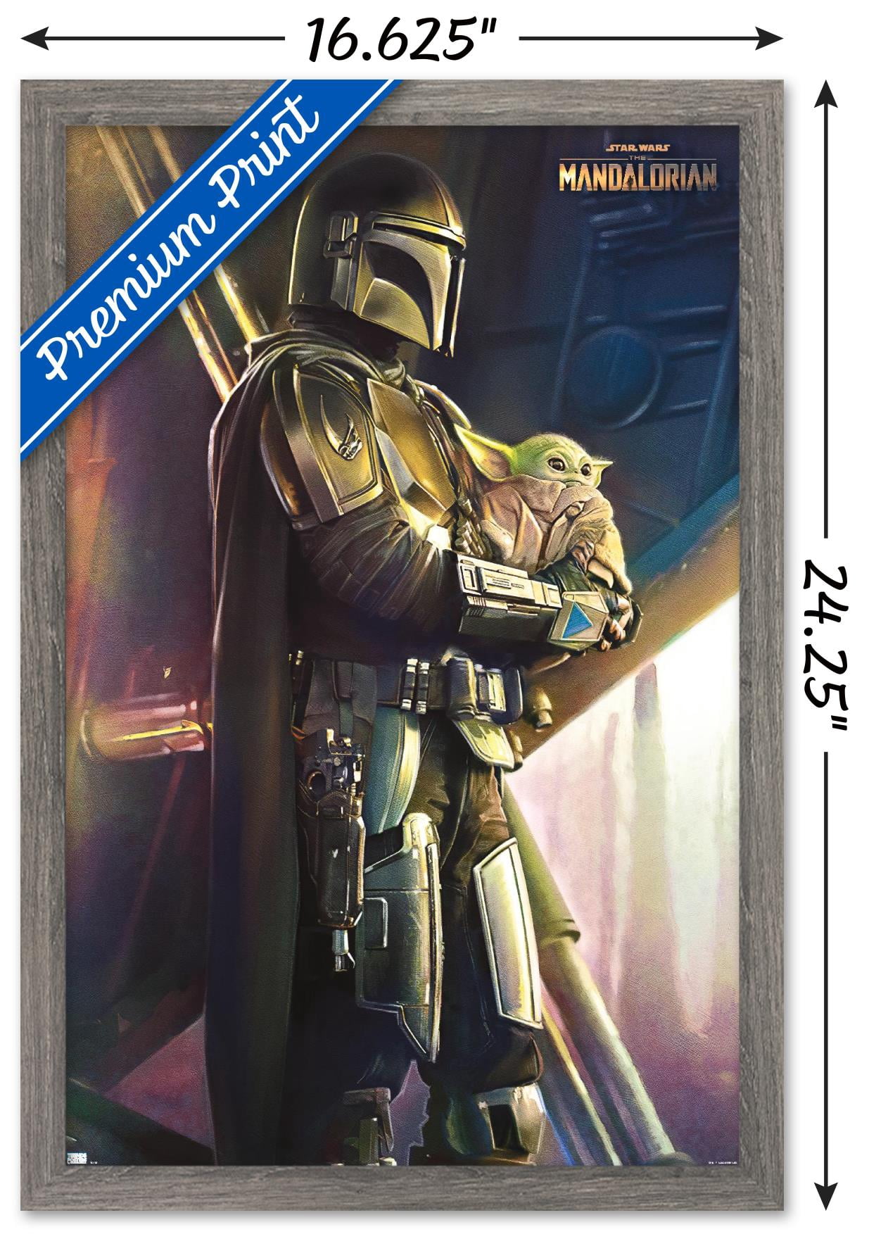 Star Wars: The Mandalorian - Held Wall Poster, 14.725" x 22.375", Framed