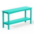 thumbnail image 5 of WestinTrends 55" Outdoor Patio HDPE Adirondack 2-Tier Shelf Console Table, Turquoise, 5 of 16