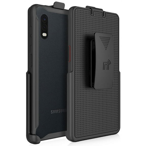 Holster for Galaxy XCover Pro, Nakedcellphone Black [Rotating/Ratchet] Belt Clip Holder Case [with Kickstand] for Samsung Galaxy XCover Pro (SM-G715)
