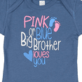 thumbnail image 4 of Inktastic Pink or Blue, Big Brother Loves You Footprints and Heart Boys Baby Bodysuit, 4 of 5