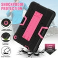 thumbnail image 5 of ELEHOLD Rugged Hybrid Case for Amazon Fire 7 Tablet (12th Gen, 2022), Tri-Layers Hard PC Soft Silicone Hidden Kickstand Anti-Scratch Shockproof Heavy Duty Case for Kids Men Women,Black+Rose, 5 of 10