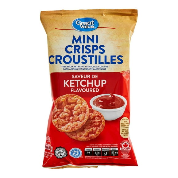 Mini croustilles à saveur de ketchup Great Value 100 g