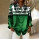 thumbnail image 3 of Tops de Manga Larga de las Mujeres Casual St Patrick'S Day Unisex Imprimir Botón Arriba Blusa de Cuello Giratorio Tops de Manga Larga de las Mujeres de Moda, 3 of 5
