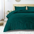 thumbnail image 2 of D.N.G. BEDDINGS 3 Piece Luxury Wavy Stitching Comforter Set Super Soft, All Season, 800 Thread Count, 100% Egyptian Cotton, With 6 Corner Tabs, Super King Size Teal Color, 2 of 6