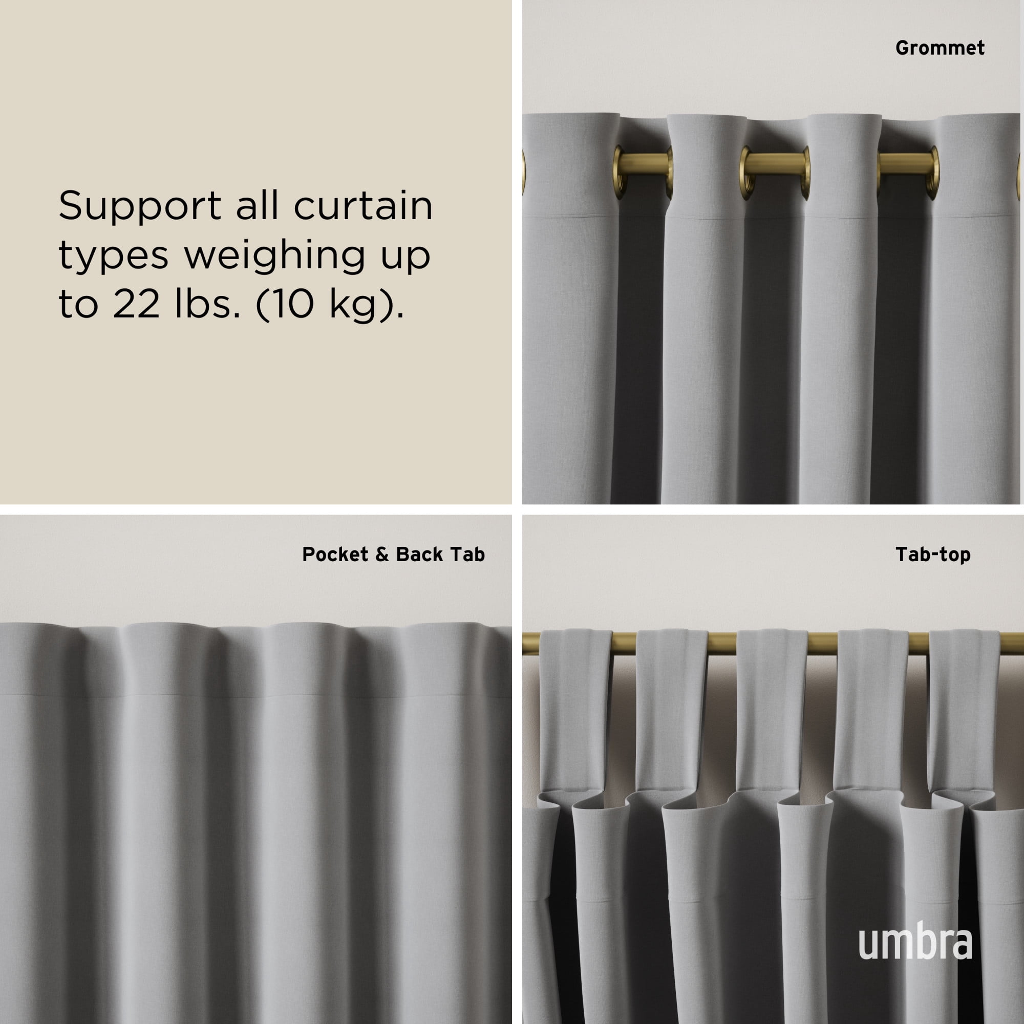 Umbra Loop 1" (2.5 cm) Curtain Rod, 42-120" (107-305 cm)