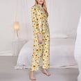 thumbnail image 3 of Fotbe Brown Leaf Sunflower Conjunto de Pijama de Manga Larga para Mujer con Estampado, Ropa de Dormir de 2 Piezas, Conjunto de Casa Suave y Cómodo con Bolsillos-Medium, 3 of 7