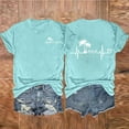 thumbnail image 2 of Tops Cortos para las Mujeres, Casual Impreso Delantero Corto Espalda Larga Manga Corta Raglan Cuello Redondo Blusa Hecha de Poliéster, Tops Largos para las Mujeres, 2 of 3