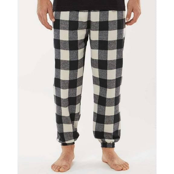 Burnside Mens Flannel Jogger, 3XL, Ecru-Black