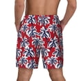 thumbnail image 3 of Sigee Palm Tree Pattern on Red Print Mens Swim Trunks with Compression Liner Quick Dry Swim Stretch Beach Shorts with Pockets,S-3XL, 3 of 7