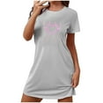thumbnail image 1 of Jgppe Chemise de Nuit Courte pour Femmes Imprimée Col Rond Manches Courtes Robe de Nuit Robe de Nuit Saint-Valentin, 1 of 3