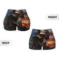 thumbnail image 5 of Lsque Cyberpunk Skull American Flag Pattern High Waisted Biker Shorts for Women-Tummy Control Fitness Athletic Workout Running Yoga Gym Shorts,Moisture-Wicking-X-Large, 5 of 9