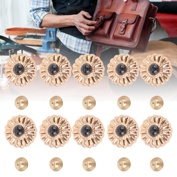Screw Back Button, Black Turquoise Conchos Vintage 16.5mm 10 Pcs for Bag Handbag Purse