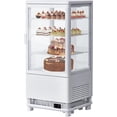 thumbnail image 1 of Countertop Refrigerator, 2.8 Cu.Ft. Pastry Display Case for Bakery with LED, Frost-Free, Sliding Door, Commercial Fridge Display Case for Cafe and Restaurant, 3-Tier Design, White, 1 of 7